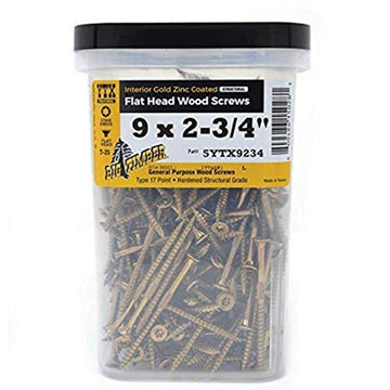 Big Timber 5YTX9234#9 by 2-3/4-inch T-25-drive bit Gold Star Flat Head Interior Screws,(430 per Box)